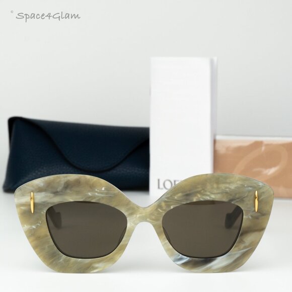 Loewe Women Sunglasses Green Brown Cat Eye LW40127I ANAGRAM 60E NEW AUTHENTIC - Picture 3 of 8